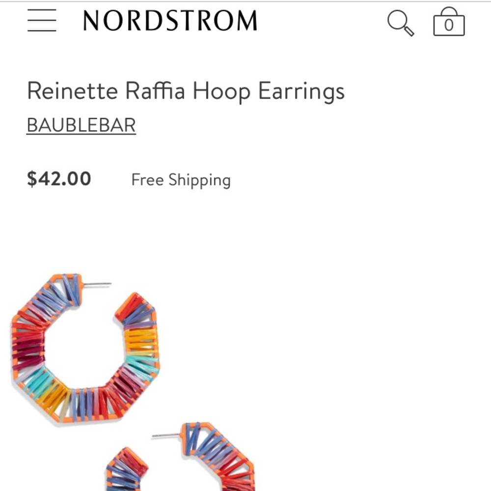 Baublebar Rainbow Raffia hoops - Picture 2 of 3